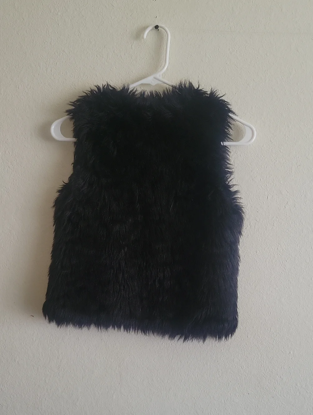 Black Faux Fur Vest - Girls